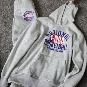 NBA Gray Hoodie and Sweatpants Set And Black Sweat Outfit